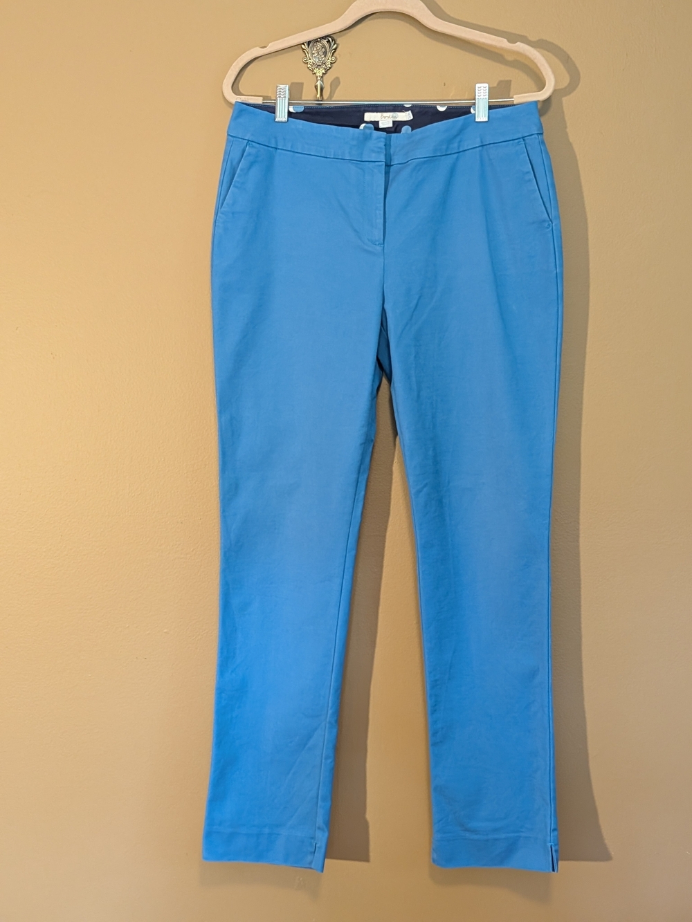 Boden Bright Azure Blue Straight-Leg Trousers. Size 10 Long. Workwear.
